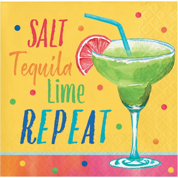 "Salt, Tequila, Lime, Repeat" Summer Beverage napkins 16CT
