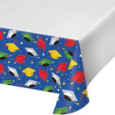 Hats Off Grad Table Cover 54"x102"