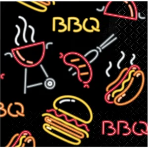 Neon BBQ Beverage Napkin 16CT