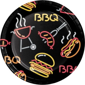 Neon BBQ 7" Plates 8CT