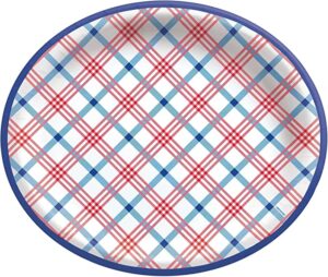 Summer Block Party Plaid 12" Oval Plates