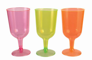 Luau Flourescent Wine Glasses