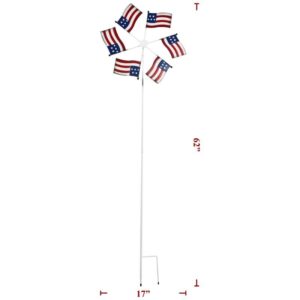 Metal USA Flag Spinner Yard Stake