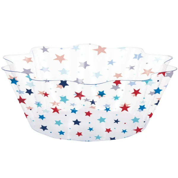 Patriotic 8" Fluted Plastic Bowl