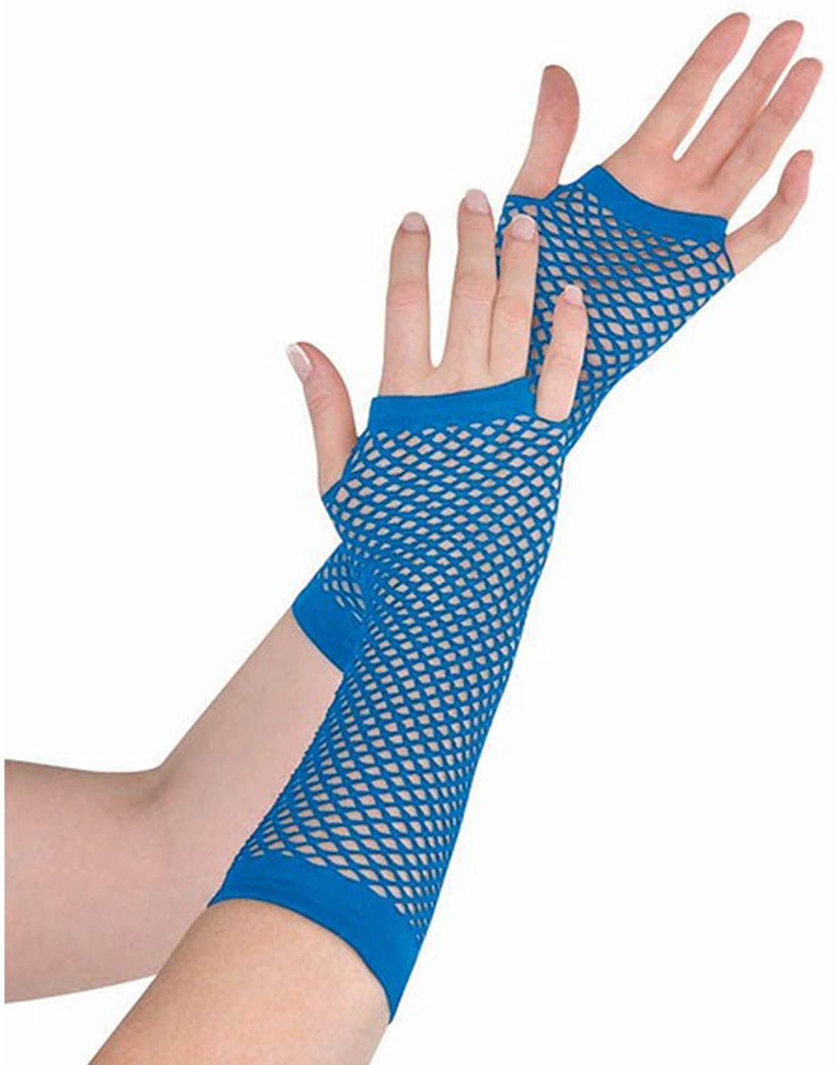 Solid Color Long Fishnet Gloves - Party WOW