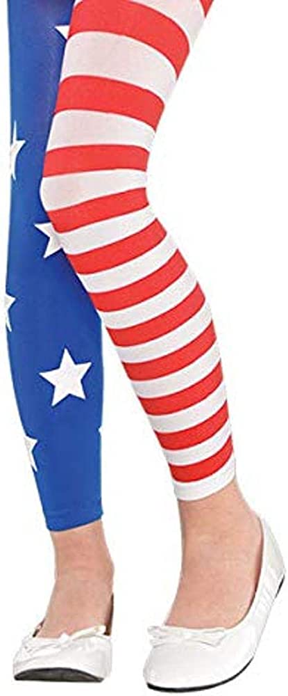 Red, White & Blue Childs Footless Tights One Size - Party WOW