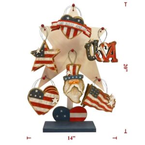 Wooden Usa Tree Decoration