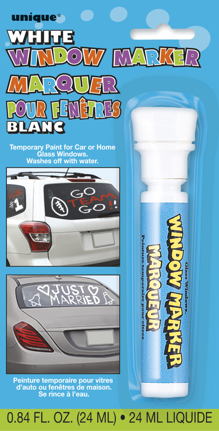 Window Marker - Blue (Temporary Paint for Car or Home Windows - Washes Off  with Water)