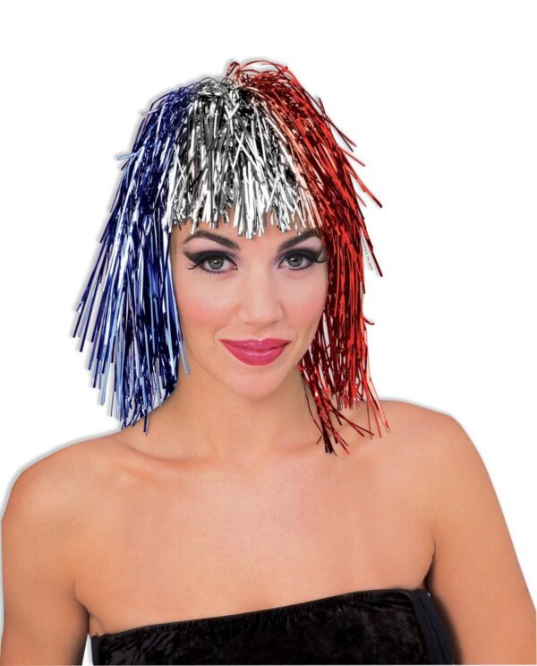 Patriotic Tinsel Wig