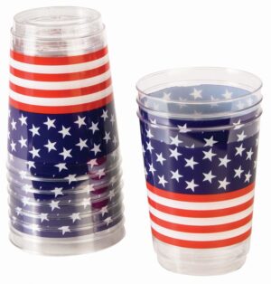 Plastic Patriotic Tumbler 12CT