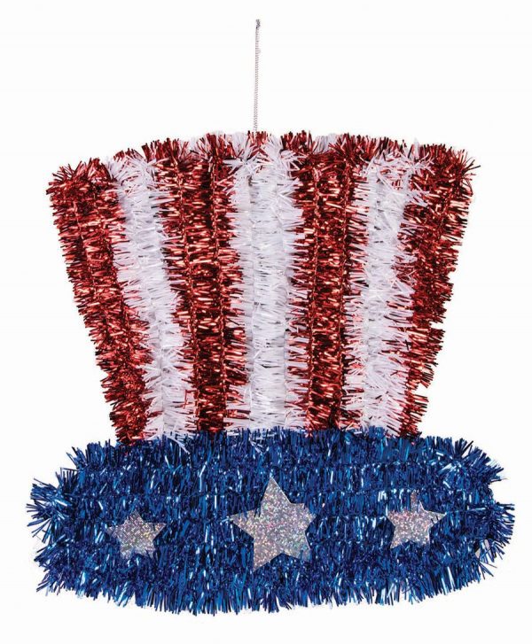 Patriotic Tinsel Hat Decoration