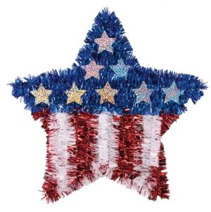 Patriotic Tinsel Star Decoration