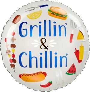 18" Grillin' & Chillin Round Mylar Balloon