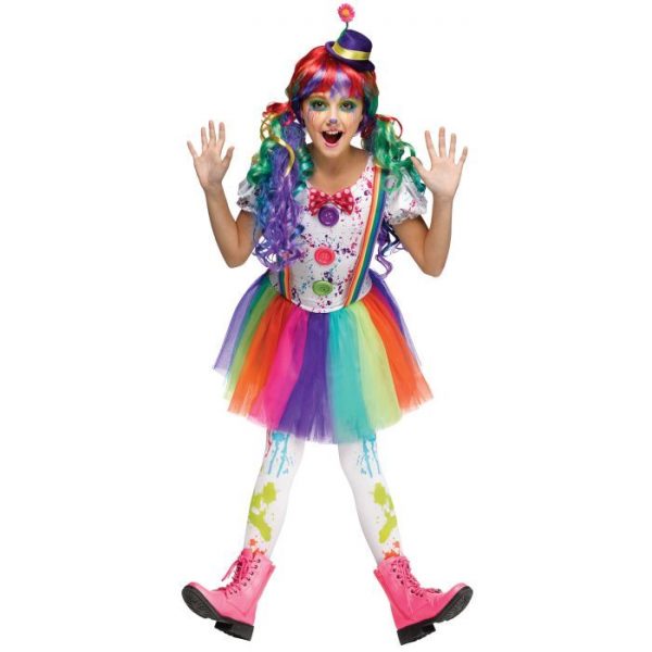 Crazy Color Clown Child Costume