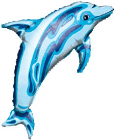37" Blue Dolphin Balloon