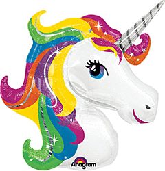 33" Rainbow Unicorn Shaped Balloon
