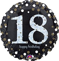 18" Sparkling 18th Birthday Mylar Balloon
