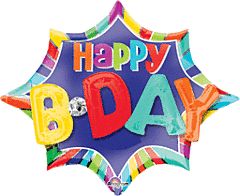 35" Burst Happy Birthday Balloon