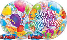22" Birthday Surprise Colorful Bubble Balloon