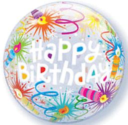 22" Birthday Lit Candles Bubble Balloon