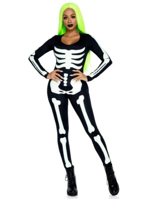 Glow In The Dark Skeleton Catsuit Adult