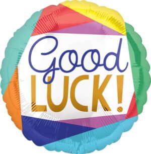 18" Good Luck Colorful Patchwork Balloon