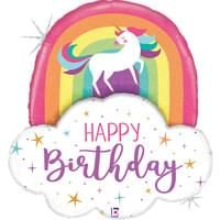 35" Rainbow Unicorn Mylar Balloon