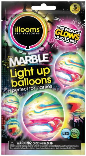 9" Marbelized Light Up Balloons