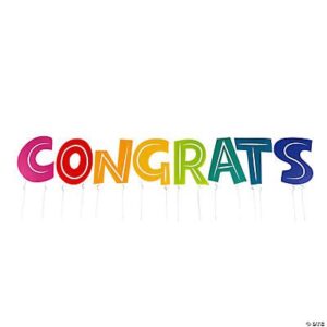 Congrats Multi Color Yard Sign