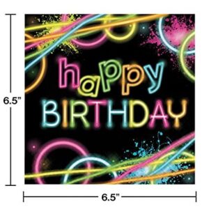 Glow Party Luncheon Napkins 16CT Happy Birthday