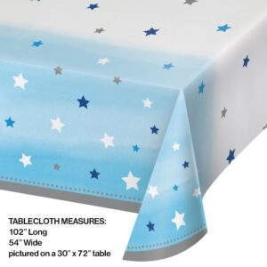 One Little Star Boy 1st Birthday Plastic Tablecloth 54"X102"