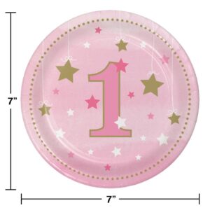 One Little Star Girl 1st Birthday 7" Paper Plates 8CT