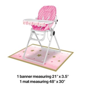One Little Star Girl 1st Birthday High Chair Kit