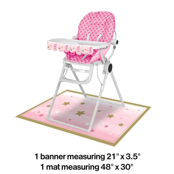 One Little Star Girl 1st Birthday High Chair Kit