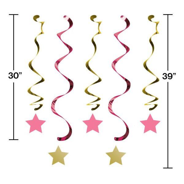 One Little Star Girl 1st Birthday Dizzy Danglers 5CT