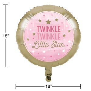 One Little Star Girl 1st Birthday 18" Mylar Balloon