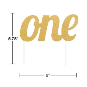 Gold "one" Birthday Cake Topper