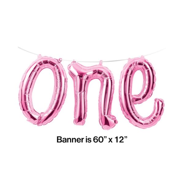 1st Birthday Girl "one" Balloon Banner