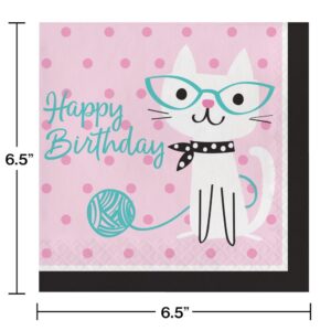 Purr-fect Party Luncheon Napkins 16CT Happy Birthday
