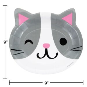 Purr-fect Party Assorted Kitten Shaped 9" Plate 8CT
