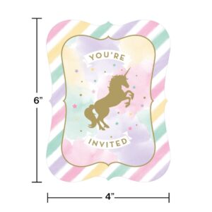 Sparkle Unicorn Invitations 8CT