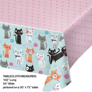 Purr-fect Party Plastic Table Cover 54"x102"