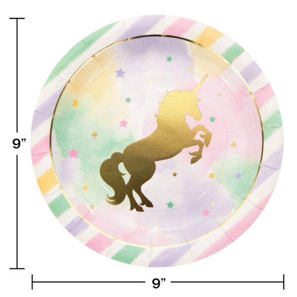 Sparkle Unicorn 9" Plate 8CT