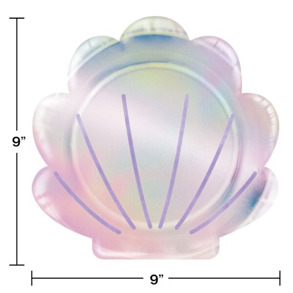 Iridescent Mermaid Party Shaped 9" Plates 8CT