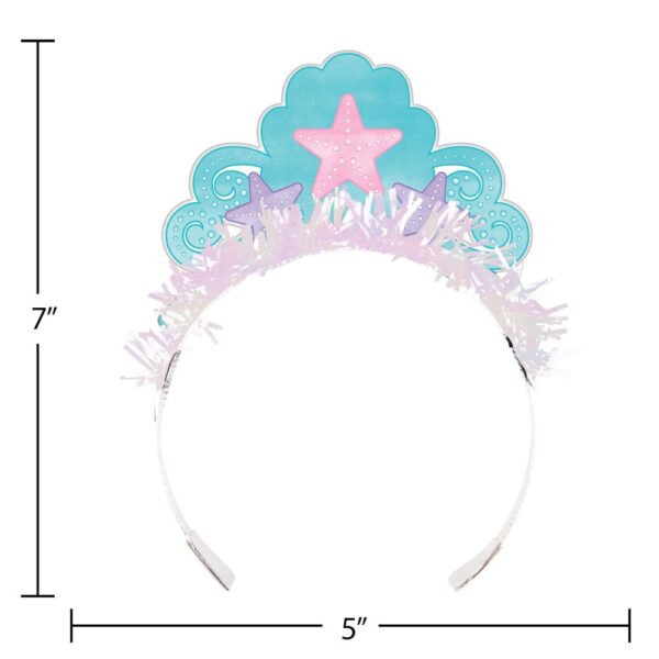 Iridescent Mermaid Party Tiaras 8CT