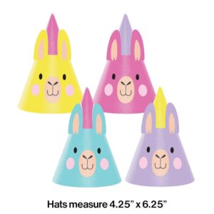 Llama Party Cone Hats 8CT