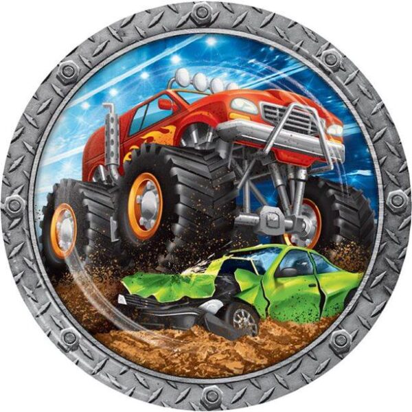 Monster Truck Rally 9" Plates 8CT