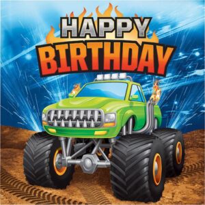 Monster Truck Rally Luncheon Napkins 16CT Happy Birthday