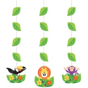 Jungle Safari Hanging Cutout Decorations 3CT