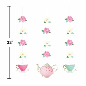 Floral Tea Party Hanging Decorations 3CT